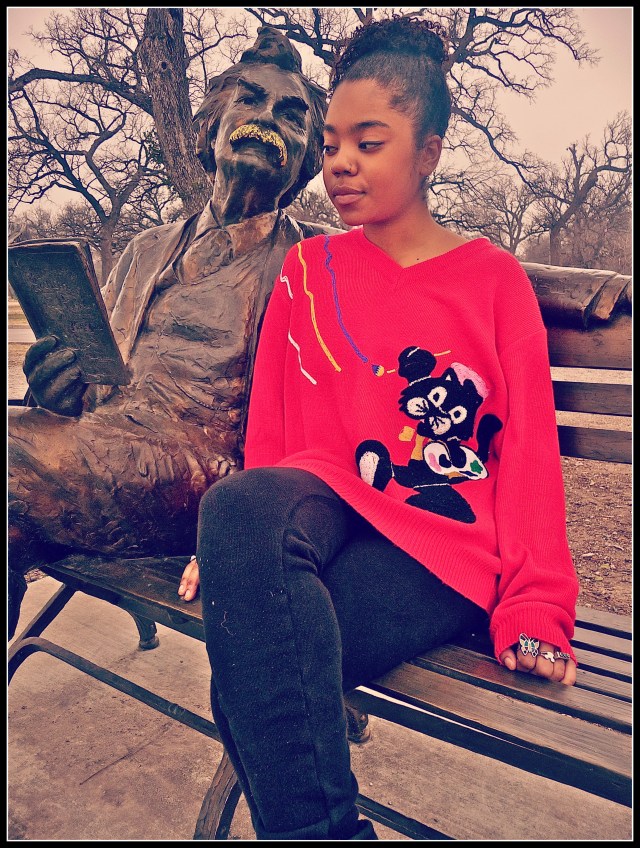 Vintage 70's acrylic "Artist Kitty" sweater on our EBAY store - $49.99