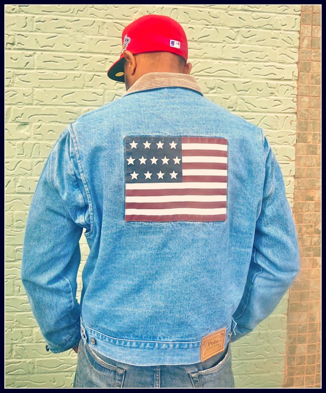 Ralph Lauren "Polo" flag denim jacket with corduroy collar... at our ebay store..  $200