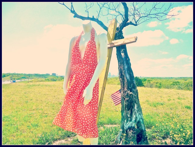 Polyester Polka Dot "Marilyn Monroe" Halter Dress available @ Lula B's East